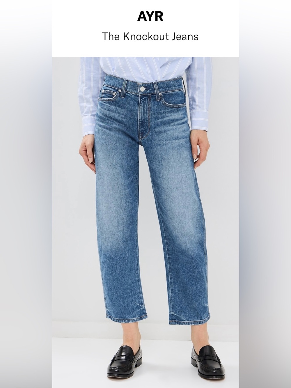 AYR The Knockout Jeans in Medium Blue Wash great condition- I never wore them.